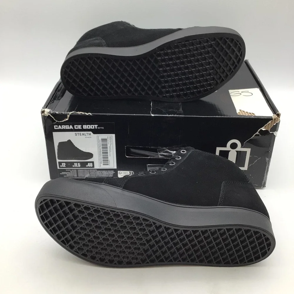 ICON‎ Mens Stealth Carga CE Black Textile Motorcycle Riding Boots Size 12 NEW